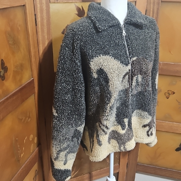Vintage Black and Tan Equestrian Cardigan - Picture 9 of 12